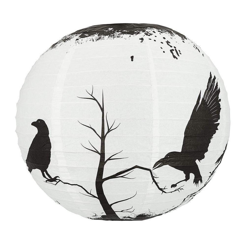 14" Halloween Crows Scary Black Birds Paper Lantern, Hanging Decoration - PaperLanternStore.com - Paper Lanterns, Decor, Party Lights & More