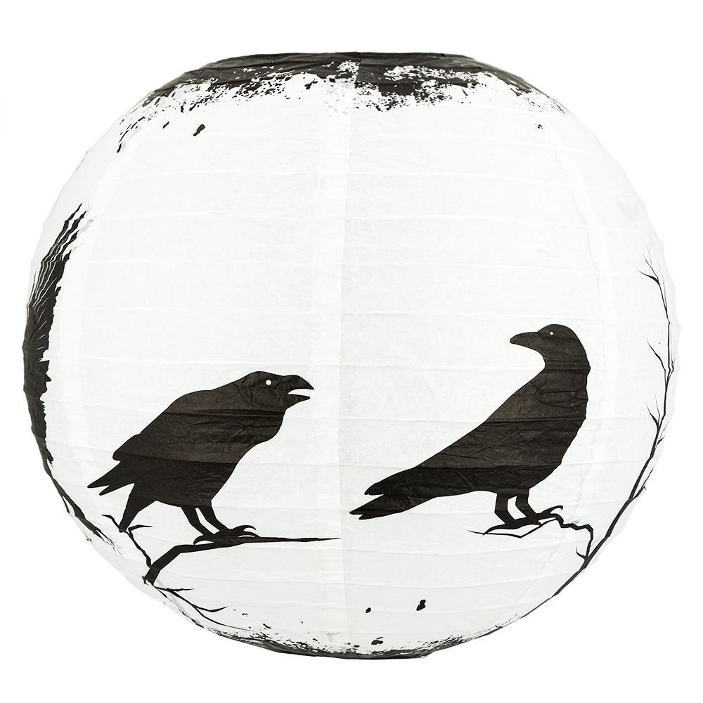 14&quot; Halloween Crows Scary Black Birds Paper Lantern, Hanging Decoration - PaperLanternStore.com - Paper Lanterns, Decor, Party Lights &amp; More