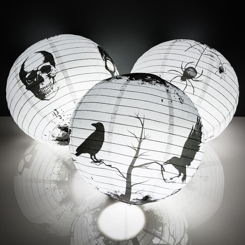 14" Halloween Dark Scary Stories COMBO 3-PACK Paper Lanterns, Hanging Decoration - PaperLanternStore.com - Paper Lanterns, Decor, Party Lights & More