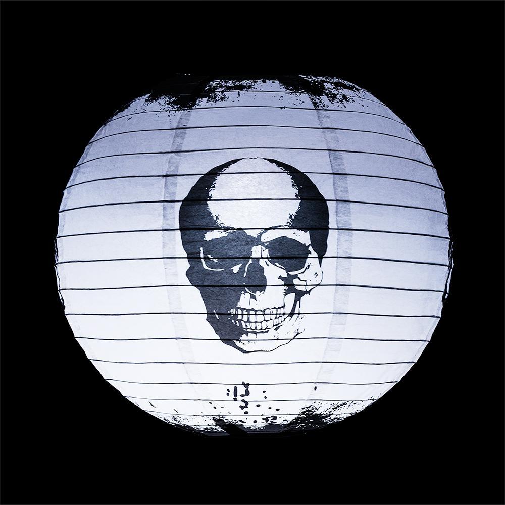 14&quot; Halloween Skull Skeleton Face Paper Lantern, Hanging Decoration - PaperLanternStore.com - Paper Lanterns, Decor, Party Lights &amp; More