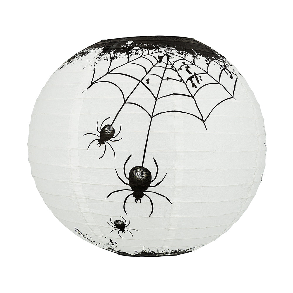 14" Halloween Spiders Spooky Bug Webs Paper Lantern, Hanging Decoration - PaperLanternStore.com - Paper Lanterns, Decor, Party Lights & More