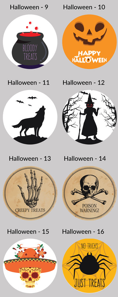 2.5 Inch Halloween Party Circle Label Stickers for Party Favors &amp; Invitations (Pre-Set Designed, 24 Labels)