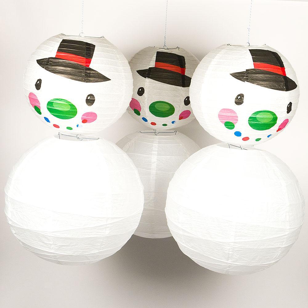 6-pc Frosty Snowman Holiday Christmas Party Pack Paper Lanterns Combo Set