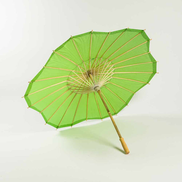 32 Inch Grass Greenery Paper Parasol Umbrella, Scallop Blossom Shaped - LunaBazaar.com - Discover.Decorate. Celebrate.