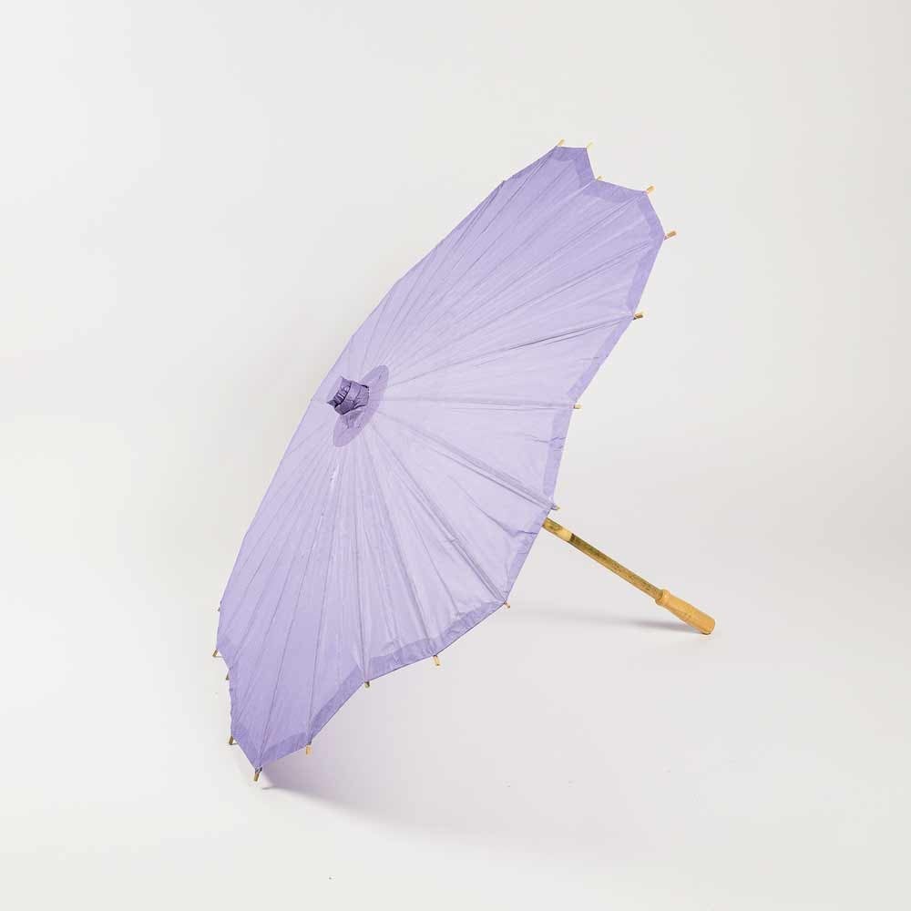 32&quot; Lavender Paper Parasol Umbrella, Scallop Blossom Shaped - PaperLanternStore.com - Paper Lanterns, Decor, Party Lights &amp; More