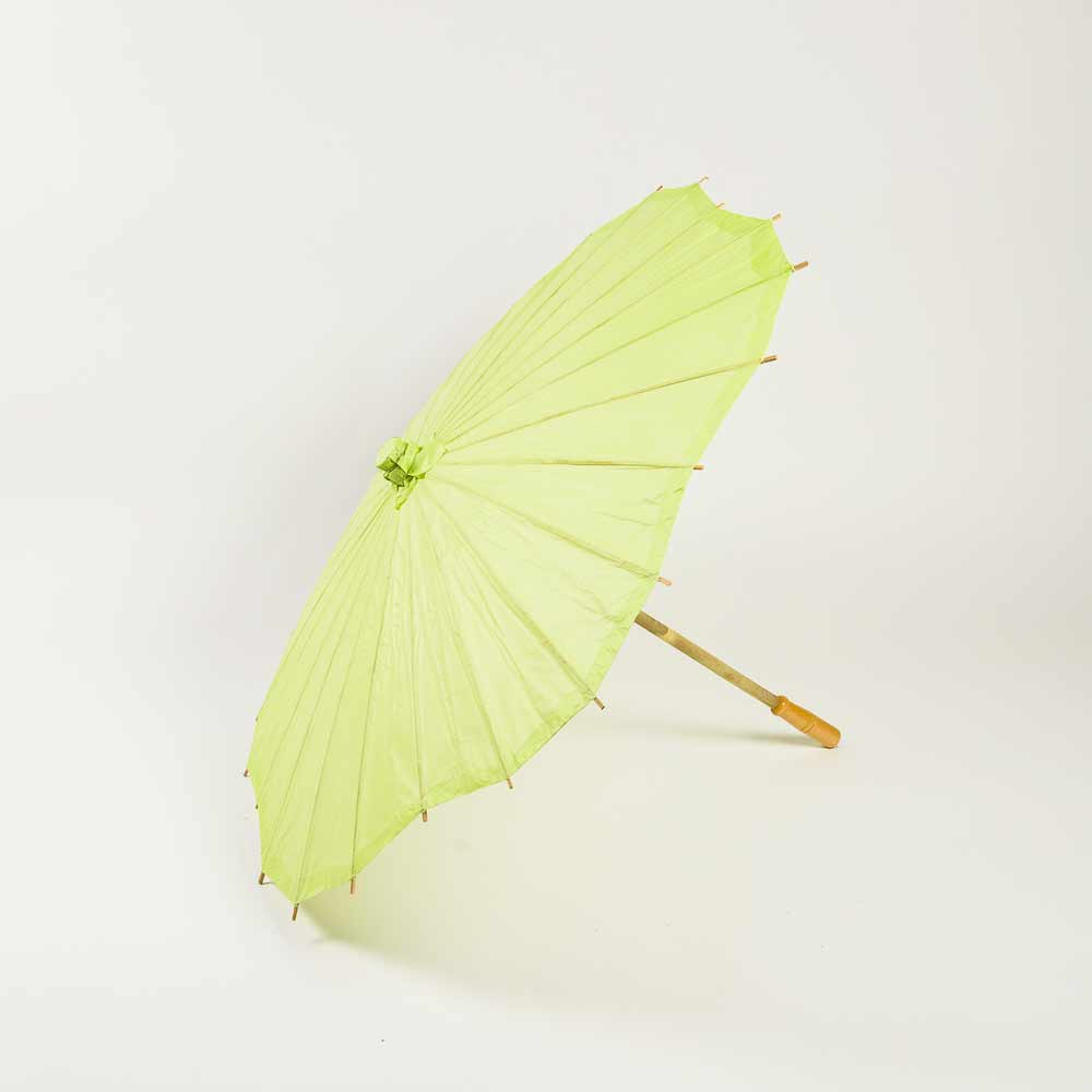 32&quot; Light Lime Paper Parasol Umbrella, Scallop Blossom Shaped - PaperLanternStore.com - Paper Lanterns, Decor, Party Lights &amp; More