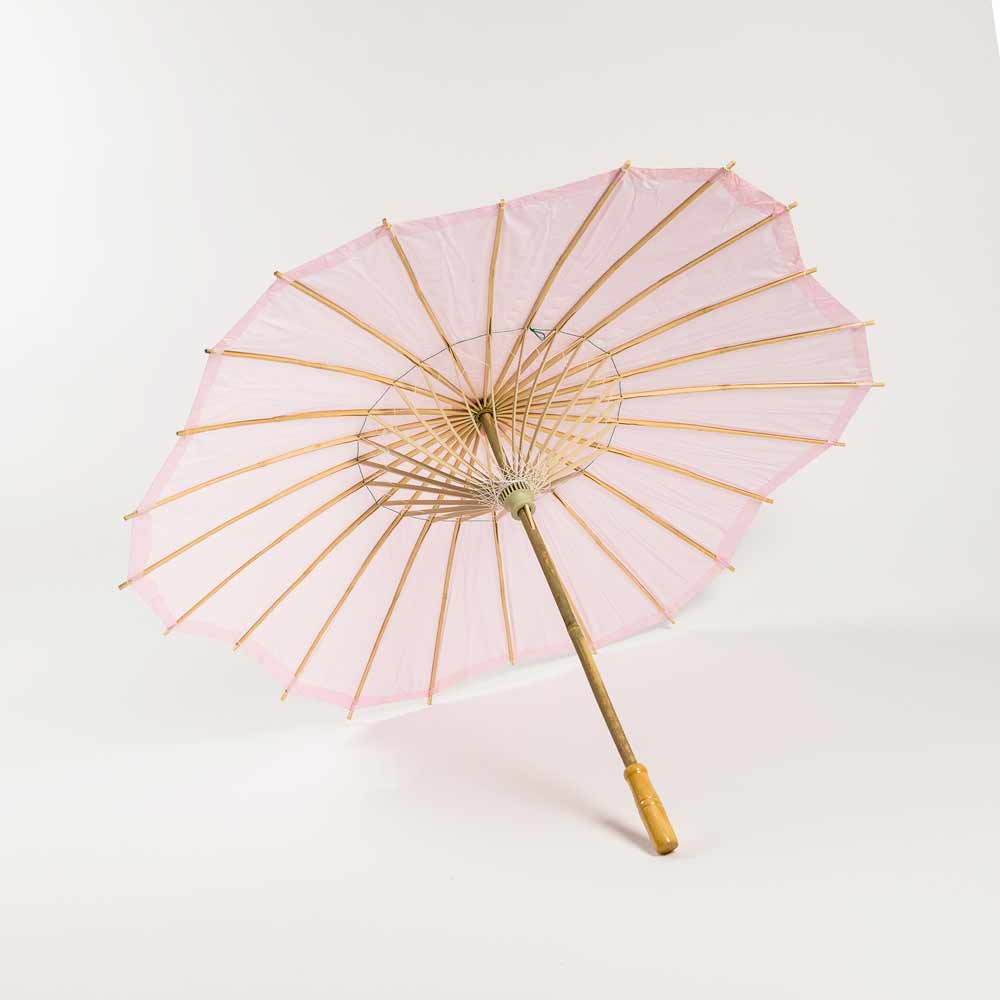 32&quot; Pink Paper Parasol Umbrella, Scallop Blossom Shaped - PaperLanternStore.com - Paper Lanterns, Decor, Party Lights &amp; More
