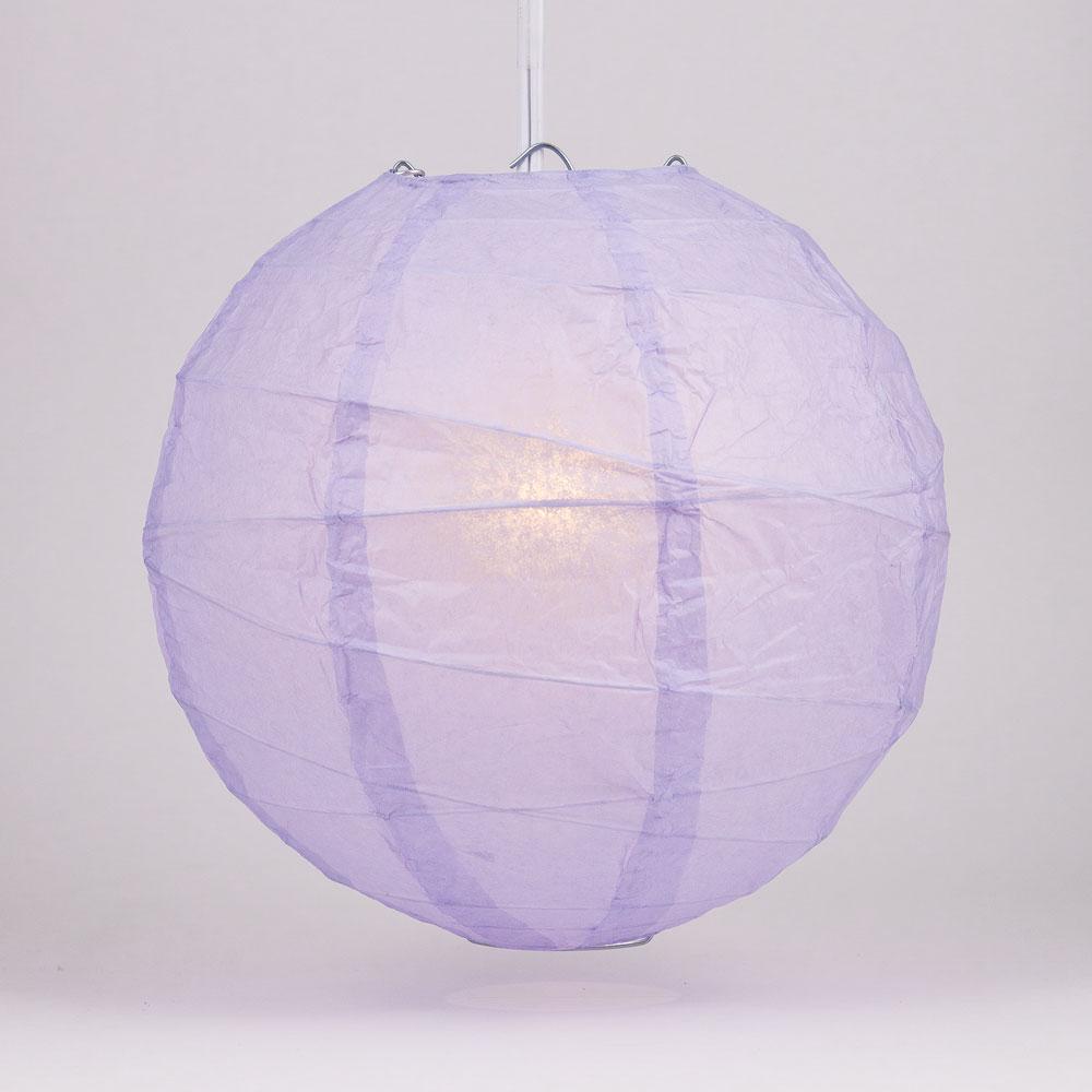 BULK PACK (12) 20&quot; Lavender Round Paper Lantern, Crisscross Ribbing, Chinese Hanging Wedding &amp; Party Decoration