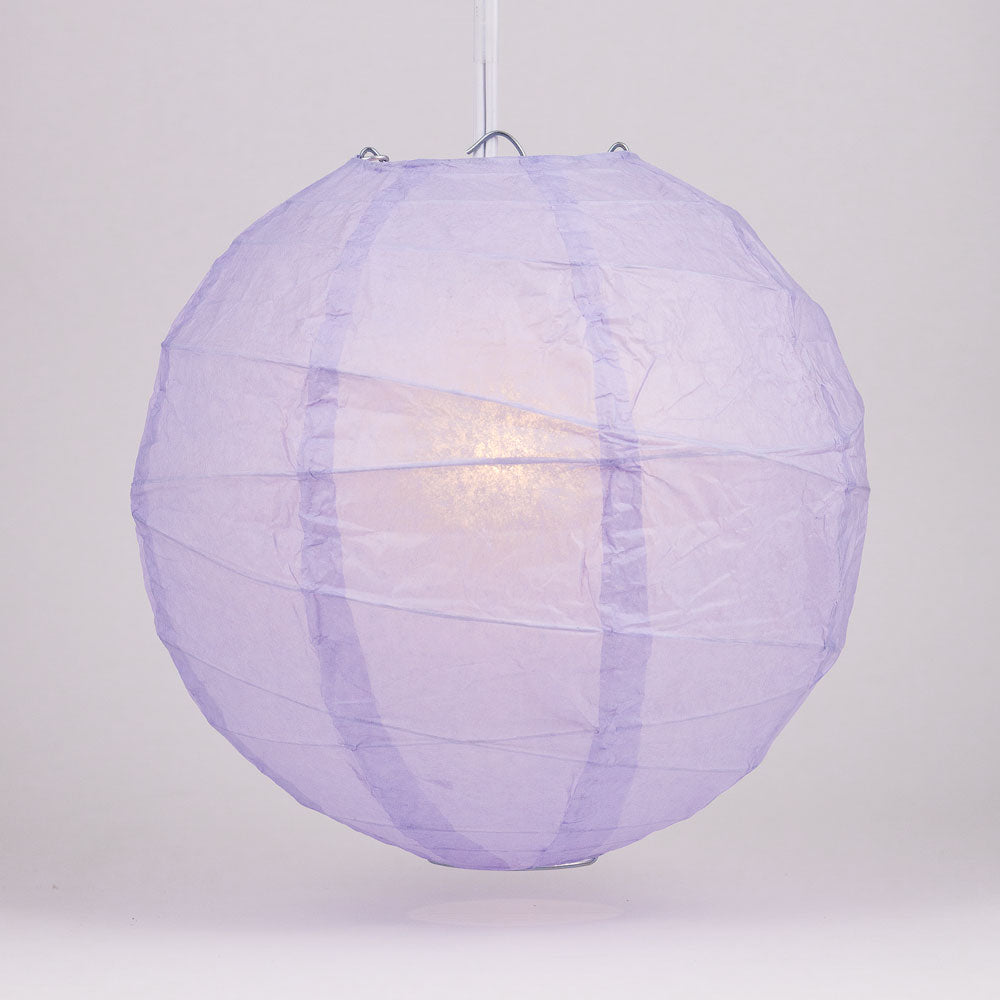 24&quot; Lavender Round Paper Lantern, Crisscross Ribbing, Chinese Hanging Wedding &amp; Party Decoration - PaperLanternStore.com - Paper Lanterns, Decor, Party Lights &amp; More