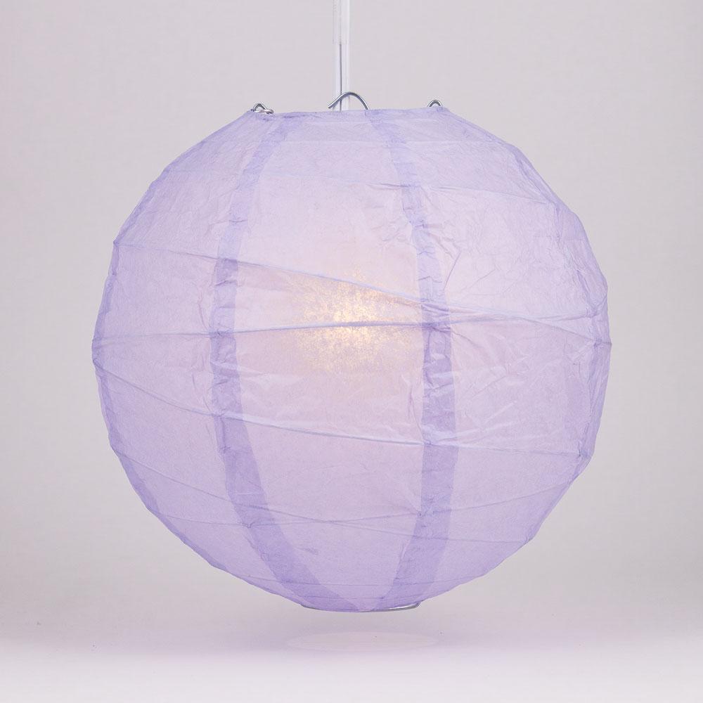 5-PACK 8&quot; Lavender Round Paper Lantern, Crisscross Ribbing, Chinese Hanging Wedding &amp; Party Decoration