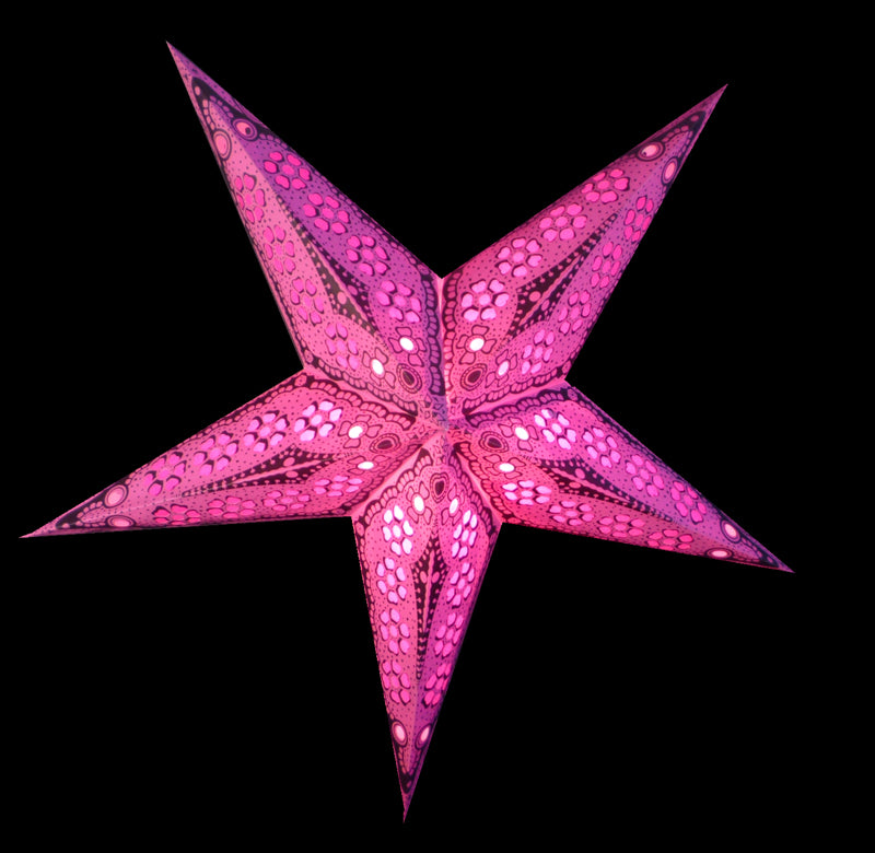 24" Pink Petal Cut Paper Star Lantern, Chinese Hanging Wedding & Party Decoration - PaperLanternStore.com - Paper Lanterns, Decor, Party Lights & More