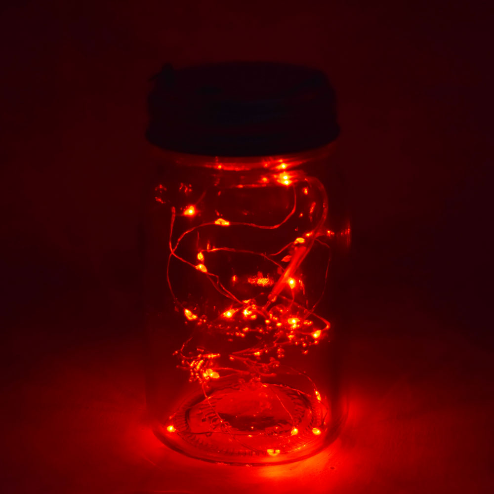 Fantado Wide Mouth Clear Mason Jar Light w/ Hanging Red Fairy LED Kit - PaperLanternStore.com - Paper Lanterns, Decor, Party Lights &amp; More
