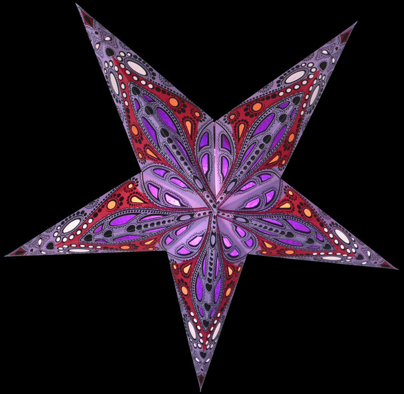 24" Lavender Purple Exotic Dahlia Paper Star Lantern, Chinese Hanging Wedding & Party Decoration - PaperLanternStore.com - Paper Lanterns, Decor, Party Lights & More