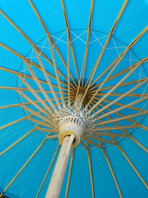 BULK PACK (6) 32&quot; Turquoise Paper Parasol Umbrellas - PaperLanternStore.com - Paper Lanterns, Decor, Party Lights &amp; More