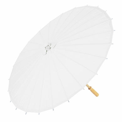 BULK PACK (6) 32" White Paper Parasol Umbrellas - PaperLanternStore.com - Paper Lanterns, Decor, Party Lights & More