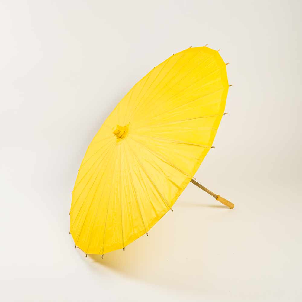 32&quot; Yellow Paper Parasol Umbrella - PaperLanternStore.com - Paper Lanterns, Decor, Party Lights &amp; More
