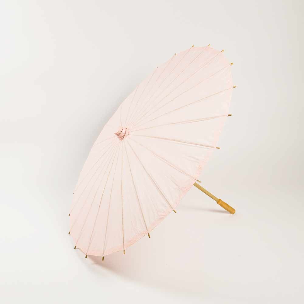 32&quot; Rose Quartz Paper Parasol Umbrella for Weddings and Parties - PaperLanternStore.com - Paper Lanterns, Decor, Party Lights &amp; More