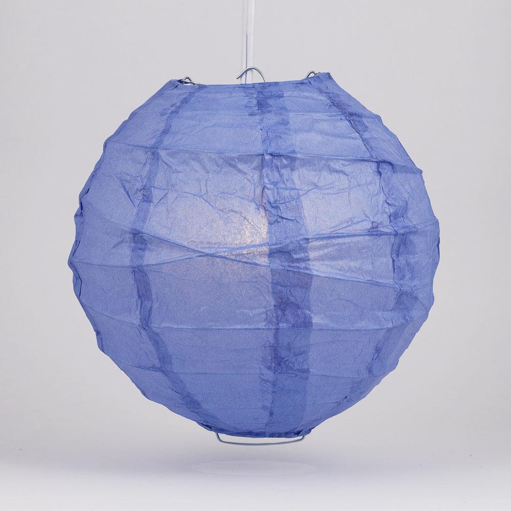 BLOWOUT BULK PACK (12) 6&quot; Very Periwinkle / Astra Blue Round Paper Lantern, Crisscross Ribbing, Chinese Hanging Wedding &amp; Party Decoration