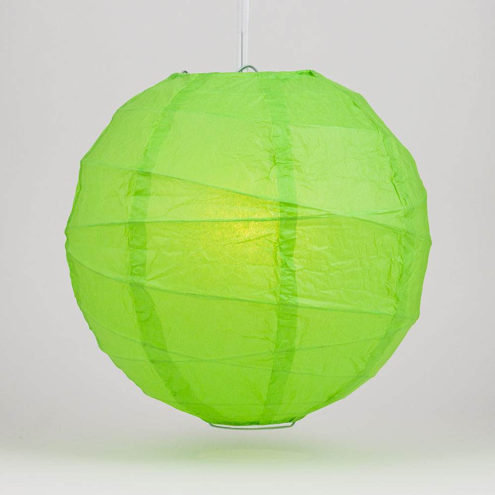 20&quot; Grass Greenery Round Paper Lantern, Crisscross Ribbing, Chinese Hanging Wedding &amp; Party Decoration - PaperLanternStore.com - Paper Lanterns, Decor, Party Lights &amp; More