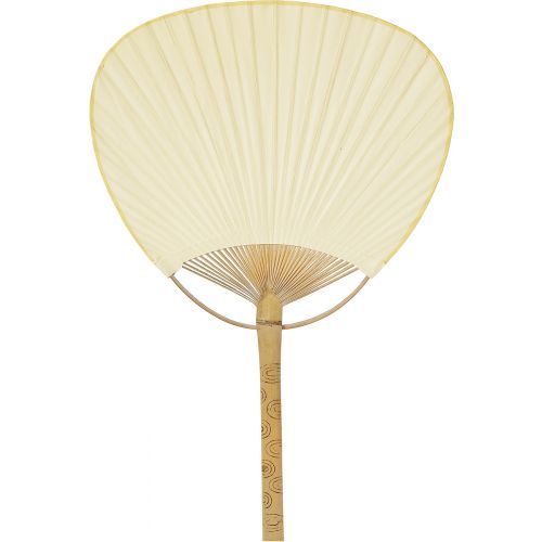 9&quot; Beige / Ivory Paddle Paper Hand Fans for Weddings (10 Pack) - PaperLanternStore.com - Paper Lanterns, Decor, Party Lights &amp; More