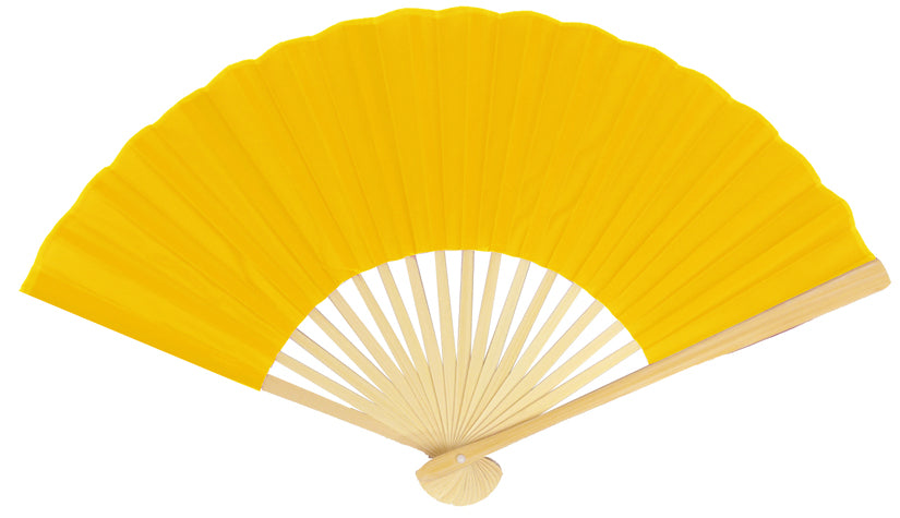 9&quot; Yellow Silk Hand Fans for Weddings (10 Pack) - PaperLanternStore.com - Paper Lanterns, Decor, Party Lights &amp; More