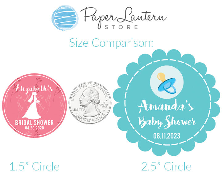 1.5 Inch Invitation Themed Circle Label Stickers for Party Favors &amp; Invitations (Pre-Set Designed, 24 Labels) - PaperLanternStore.com - Paper Lanterns, Decor, Party Lights &amp; More