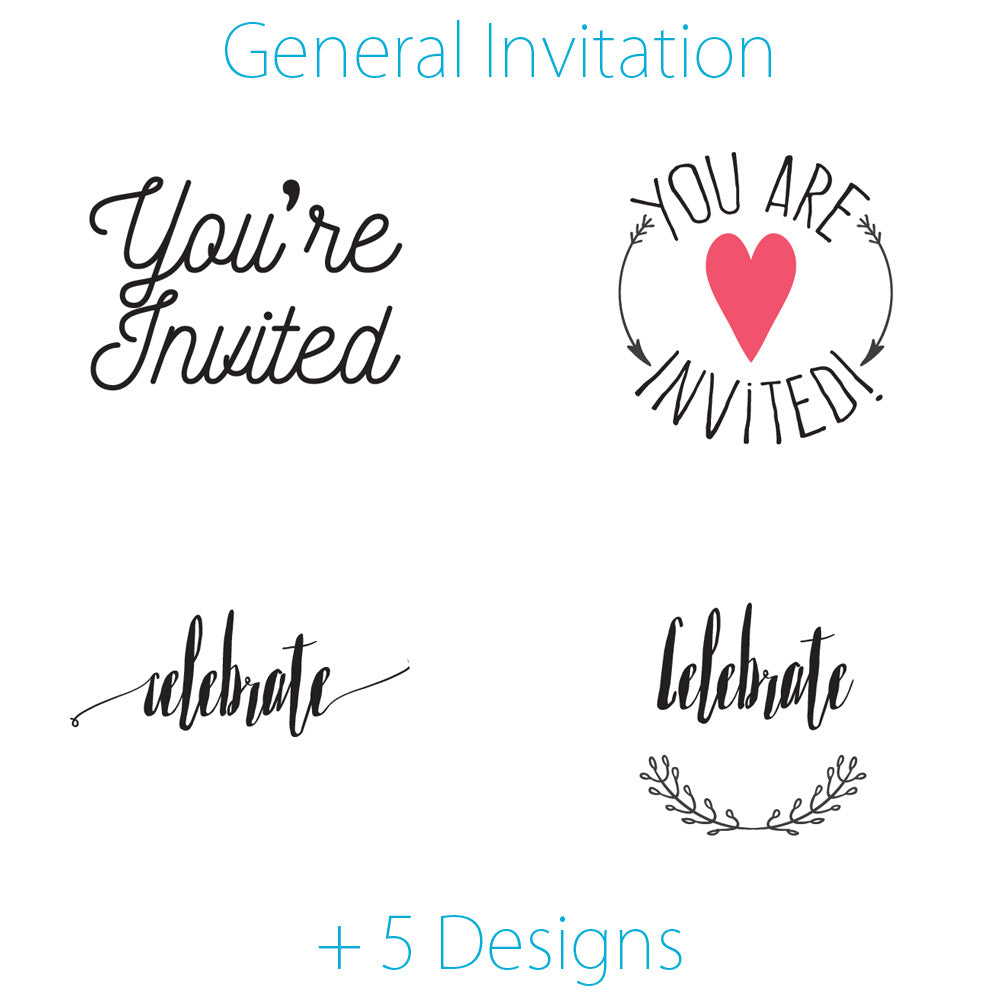 2.5 Inch Invitation Themed Circle Label Stickers for Party Favors &amp; Invitations (Pre-Set Designed, 24 Labels) - PaperLanternStore.com - Paper Lanterns, Decor, Party Lights &amp; More