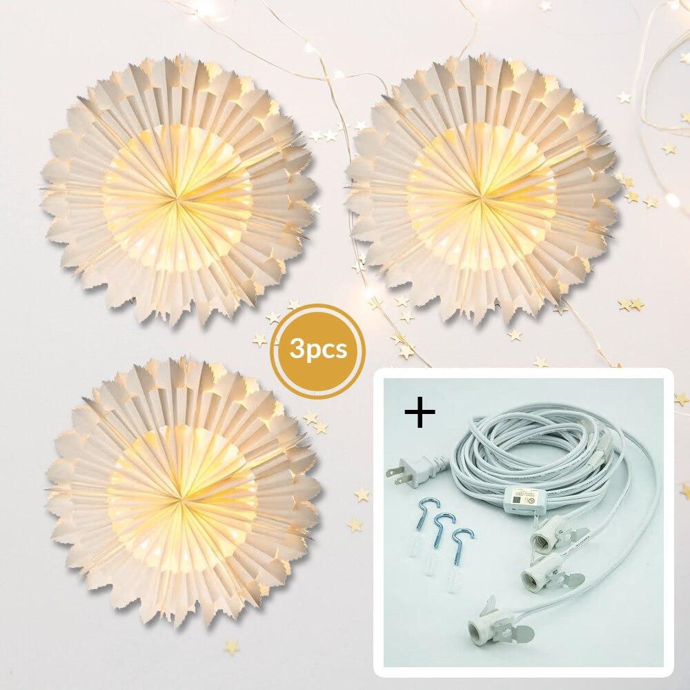 White Faro Pizzelle Designer Paper Star Lanterns and Lighting - PaperLanternStore.com - Paper Lanterns, Decor, Party Lights &amp; More