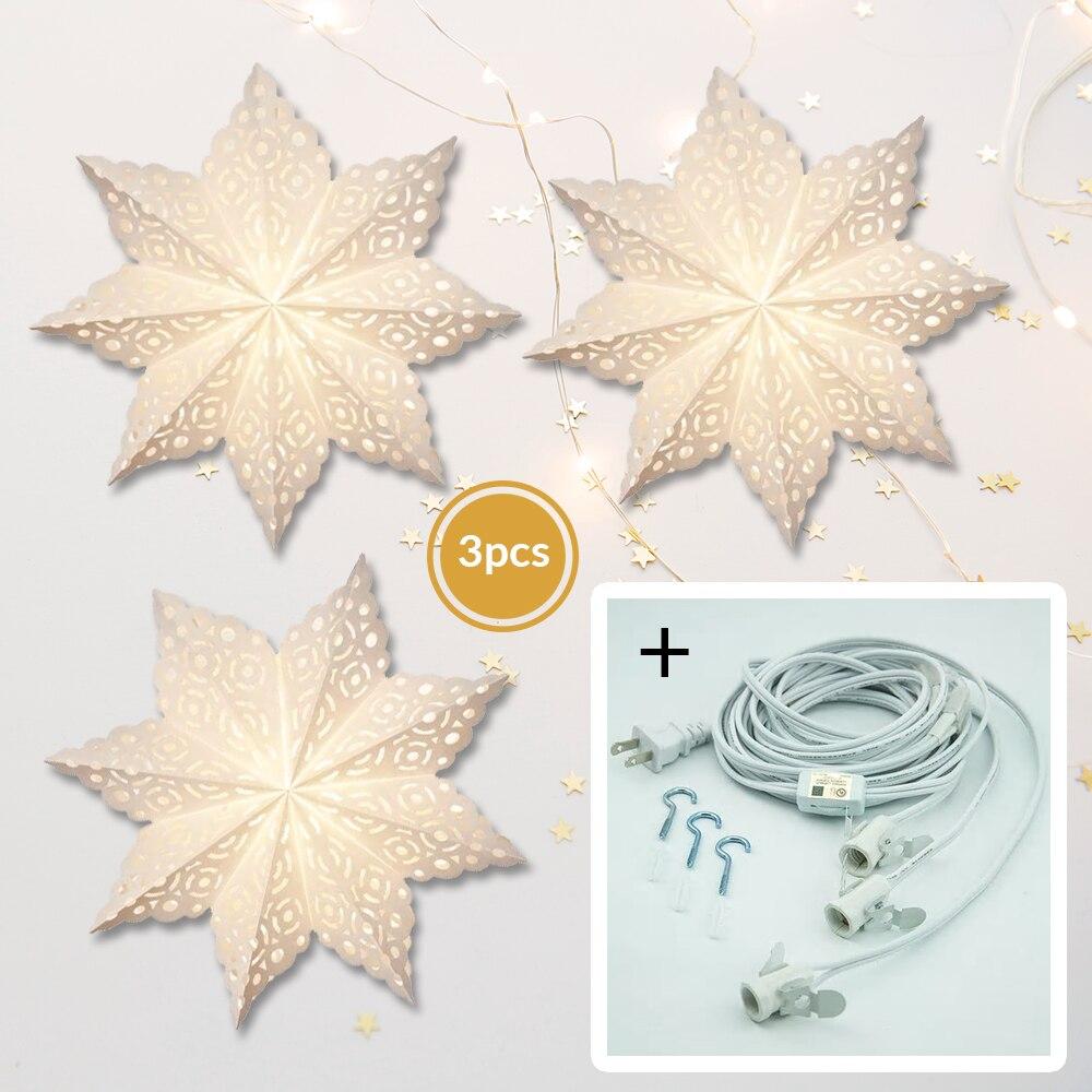 White Gelo Pizzelle Designer Paper Star Lanterns and Lighting - PaperLanternStore.com - Paper Lanterns, Decor, Party Lights &amp; More