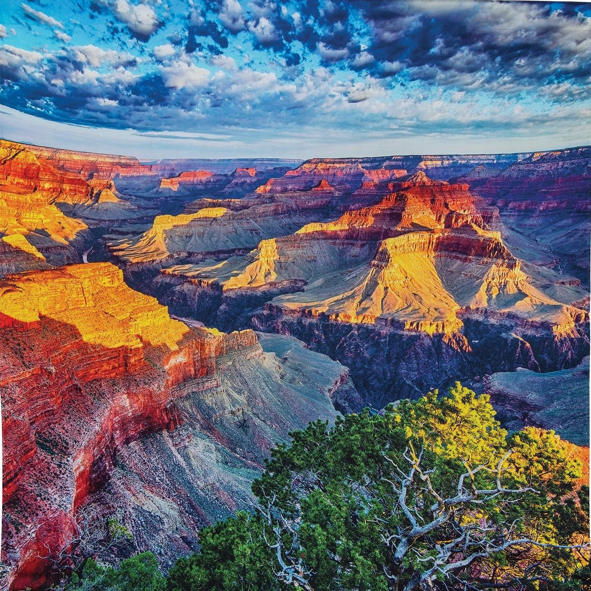 Grand Canyon Sunset Photo Tapestry and Hanging Wall Art (Extra Large, 4.8 x 4.8 Feet, 100% Cotton) - PaperLanternStore.com - Paper Lanterns, Decor, Party Lights &amp; More