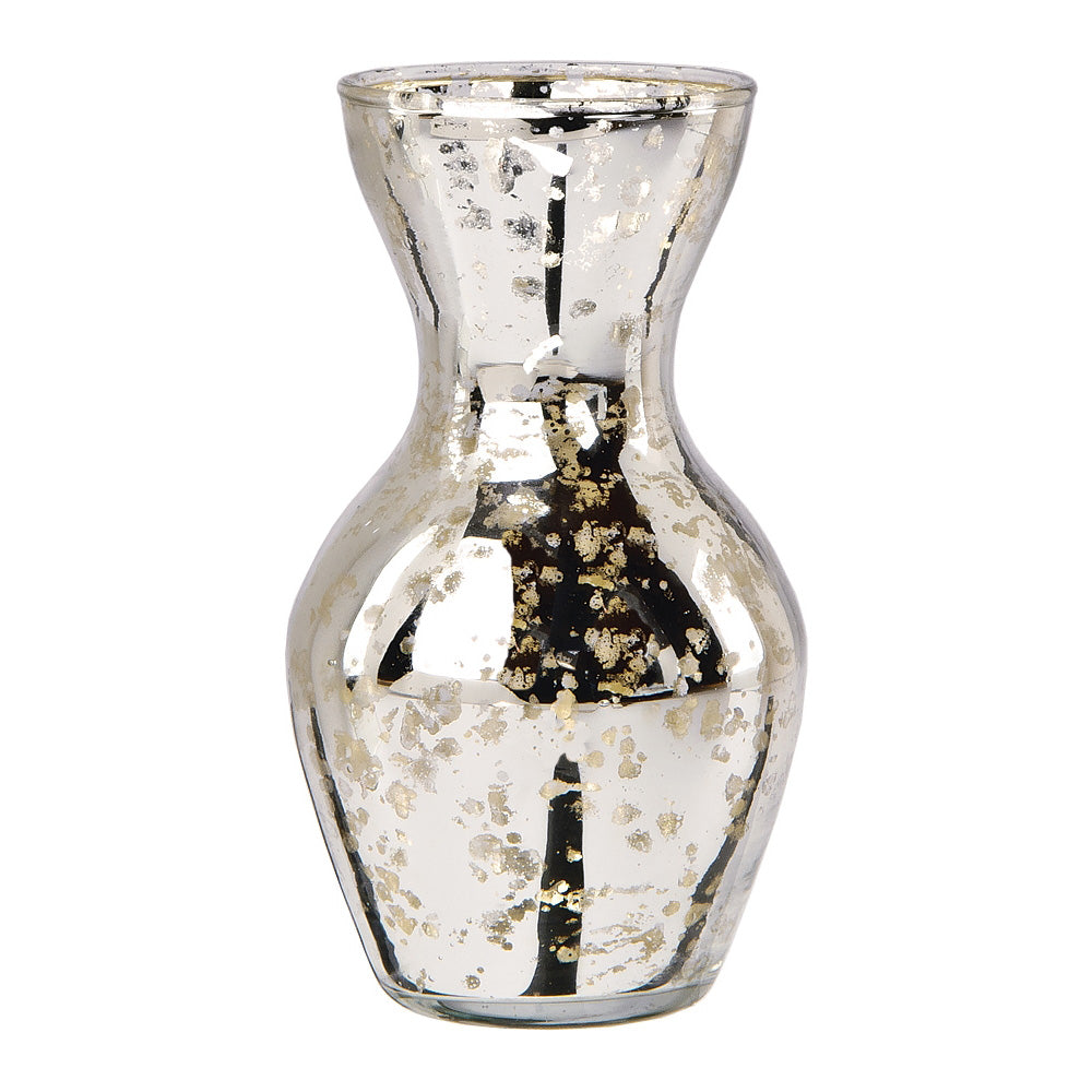2 PACK | Mini Vintage Mercury Glass Vase (4.5-Inch, Adelaide Cone Top Design, Silver) - Decorative Flower Vase for Home Décor - PaperLanternStore.com - Paper Lanterns, Decor, Party Lights &amp; More