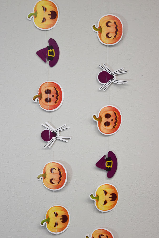 Halloween Jack-O-Lantern / Witch / Spider Paper Garland Banner (10FT) - PaperLanternStore.com - Paper Lanterns, Decor, Party Lights &amp; More