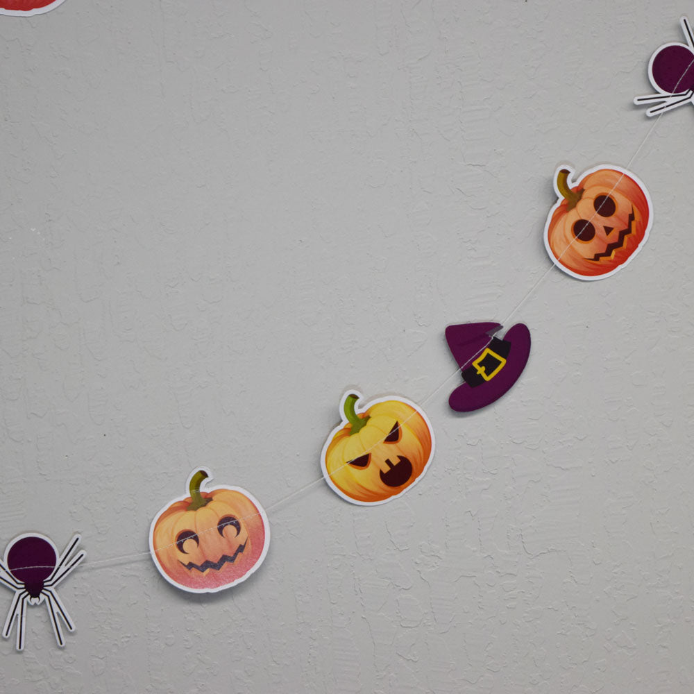 Halloween Jack-O-Lantern / Witch / Spider Paper Garland Banner (10FT) - PaperLanternStore.com - Paper Lanterns, Decor, Party Lights &amp; More