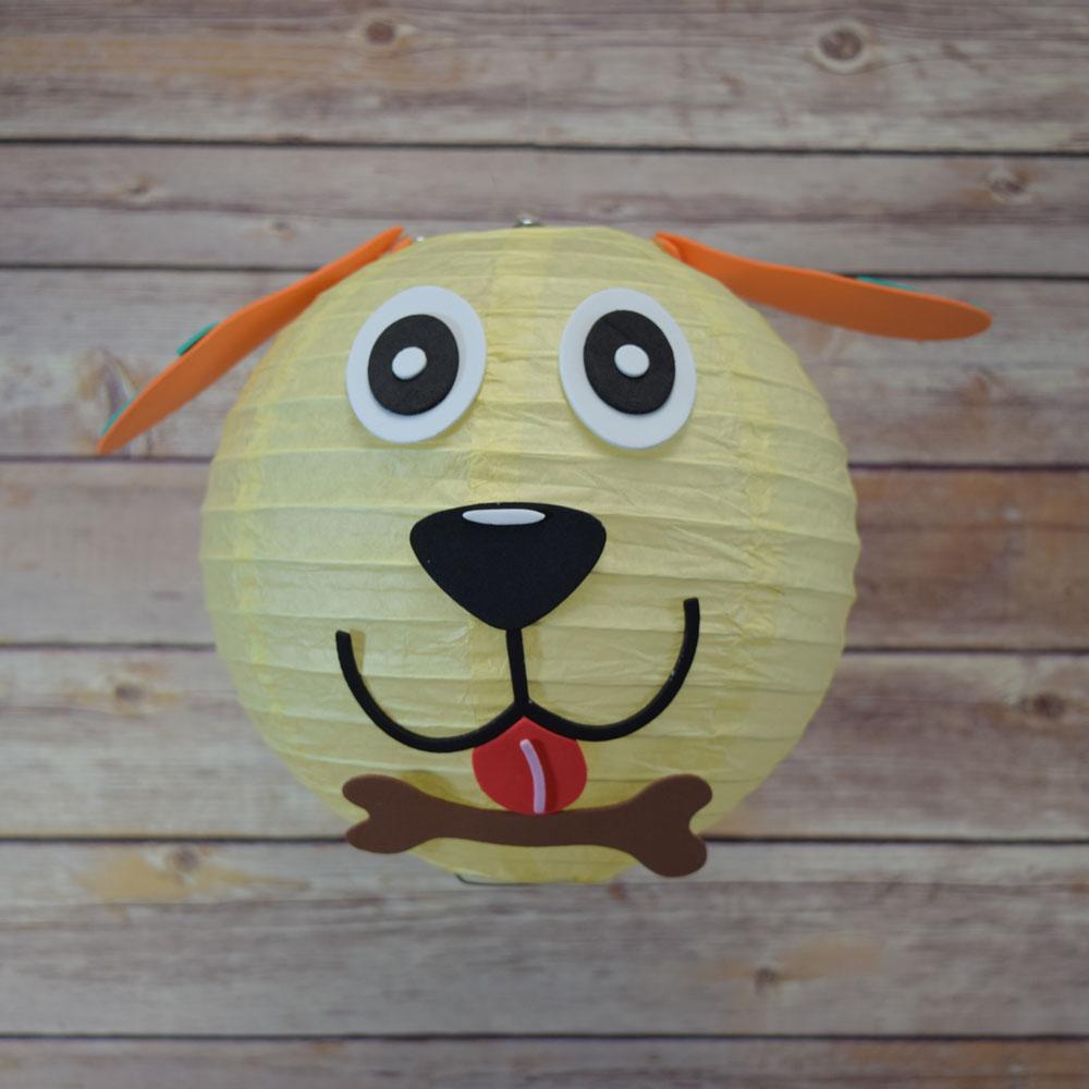 FACE ONLY - 8&quot; Paper Lantern Animal Face DIY Kit - Dog (Kid Craft Project) - PaperLanternStore.com - Paper Lanterns, Decor, Party Lights &amp; More