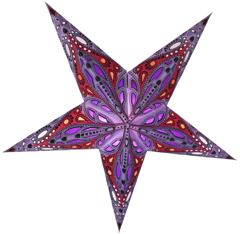 24" Lavender Purple Exotic Dahlia Paper Star Lantern, Chinese Hanging Wedding & Party Decoration - PaperLanternStore.com - Paper Lanterns, Decor, Party Lights & More