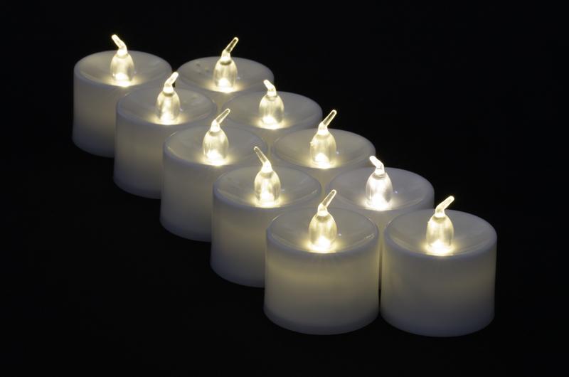 Large Warm White LED Battery Operated Flameless Candles (12 Pack) - PaperLanternStore.com - Paper Lanterns, Decor, Party Lights &amp; More