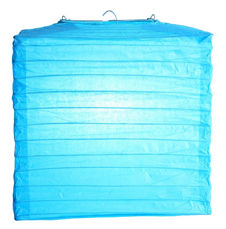 10&quot; Turquoise Square Shaped Paper Lantern - PaperLanternStore.com - Paper Lanterns, Decor, Party Lights &amp; More