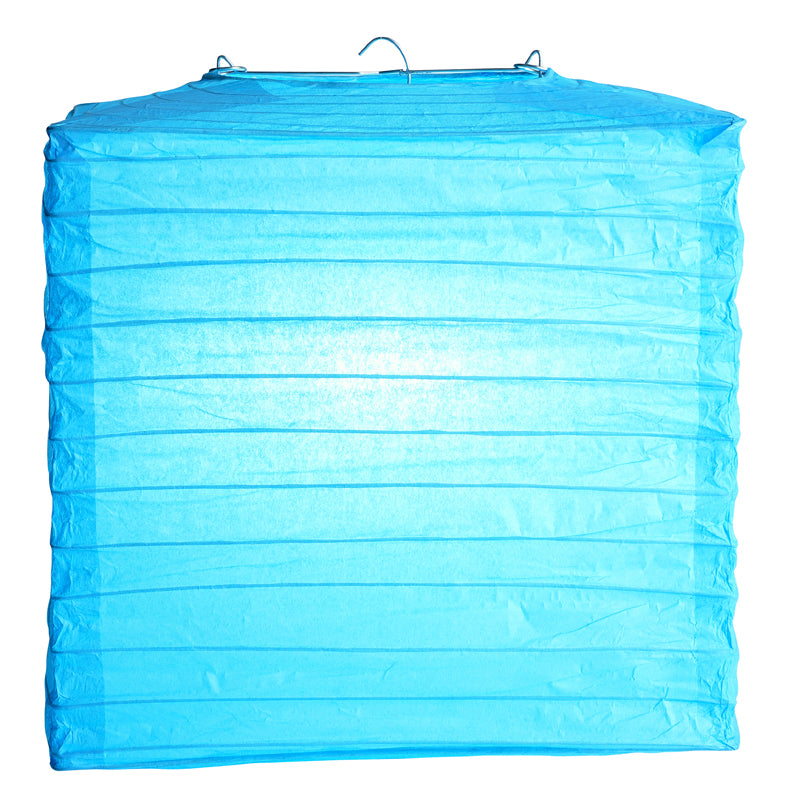 10" Turquoise Square Shaped Paper Lantern - PaperLanternStore.com - Paper Lanterns, Decor, Party Lights & More