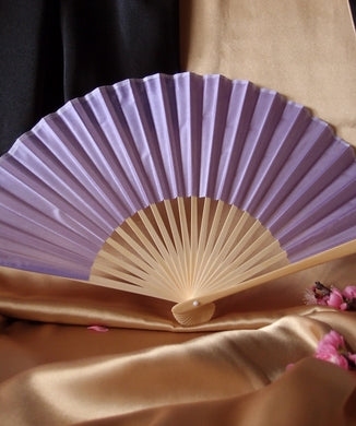 BULK PACK (50) 9&quot; Lavender Silk Hand Fans for Weddings - PaperLanternStore.com - Paper Lanterns, Decor, Party Lights &amp; More