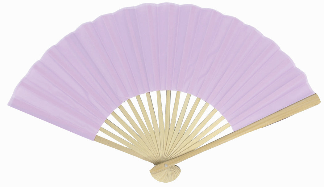 BULK PACK (50) 9" Lavender Silk Hand Fans for Weddings - PaperLanternStore.com - Paper Lanterns, Decor, Party Lights & More