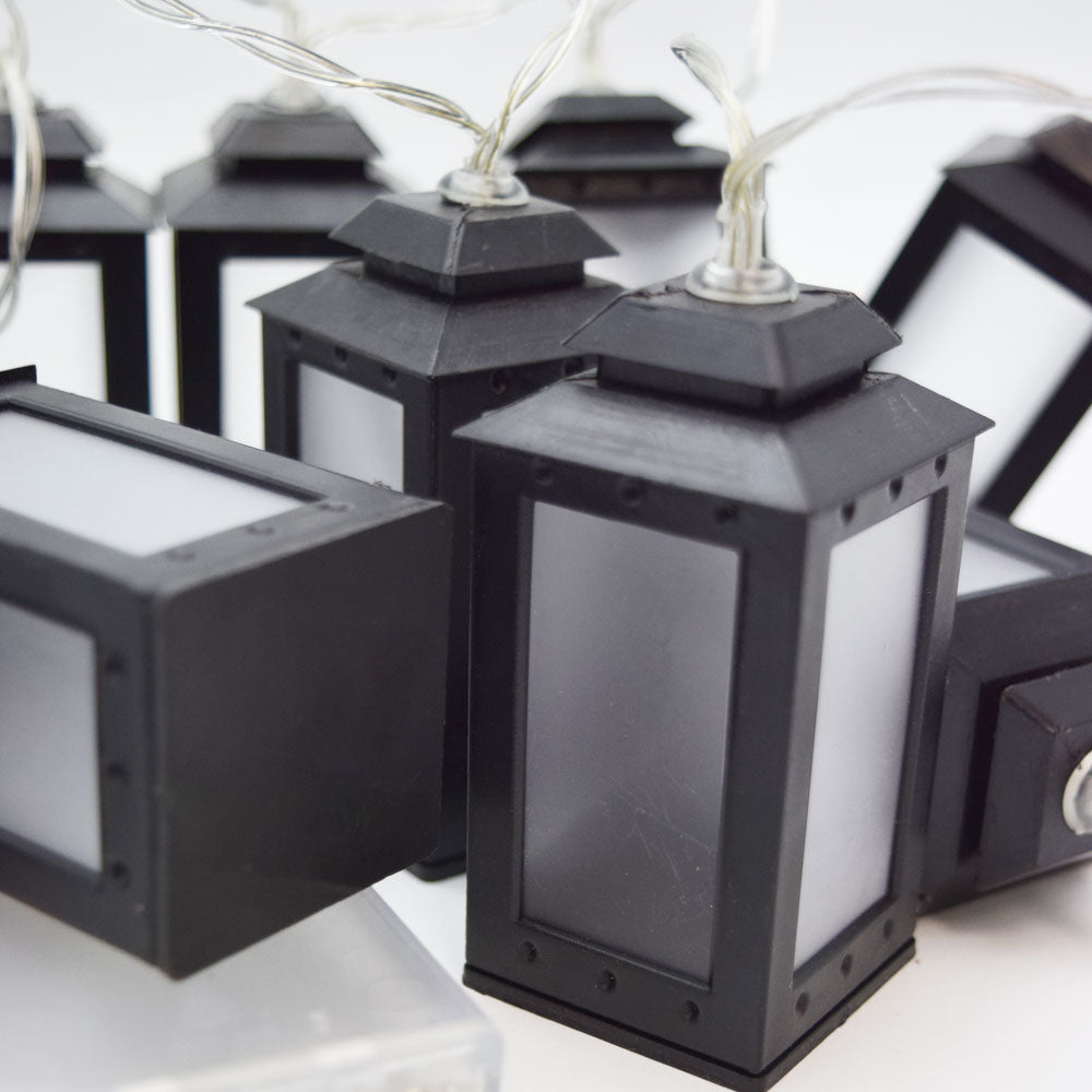 10 LED Black Candle Lantern Tea Light String Light, 5.5 FT, Battery Operated - PaperLanternStore.com - Paper Lanterns, Decor, Party Lights &amp; More