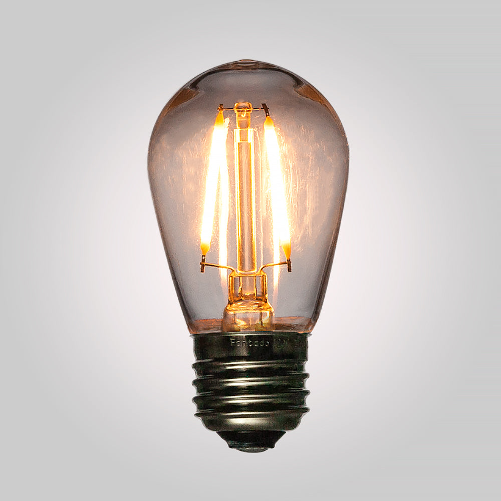 CORD + Shatterproof Bulb | White Weatherproof Outdoor Pendant Light Lamp Cord Combo Kit, S14 Warm White Bulb
