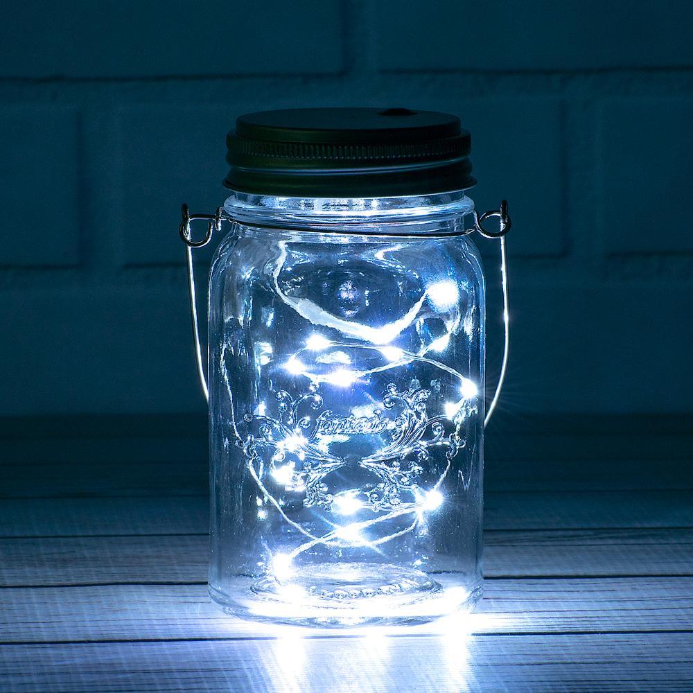 Fantado MoonBrightâ„¢ BULK PACK (6) LED Mason Jar Lights, Battery Powered for Wide Mouth - Cool White (Lid Lights Only)
