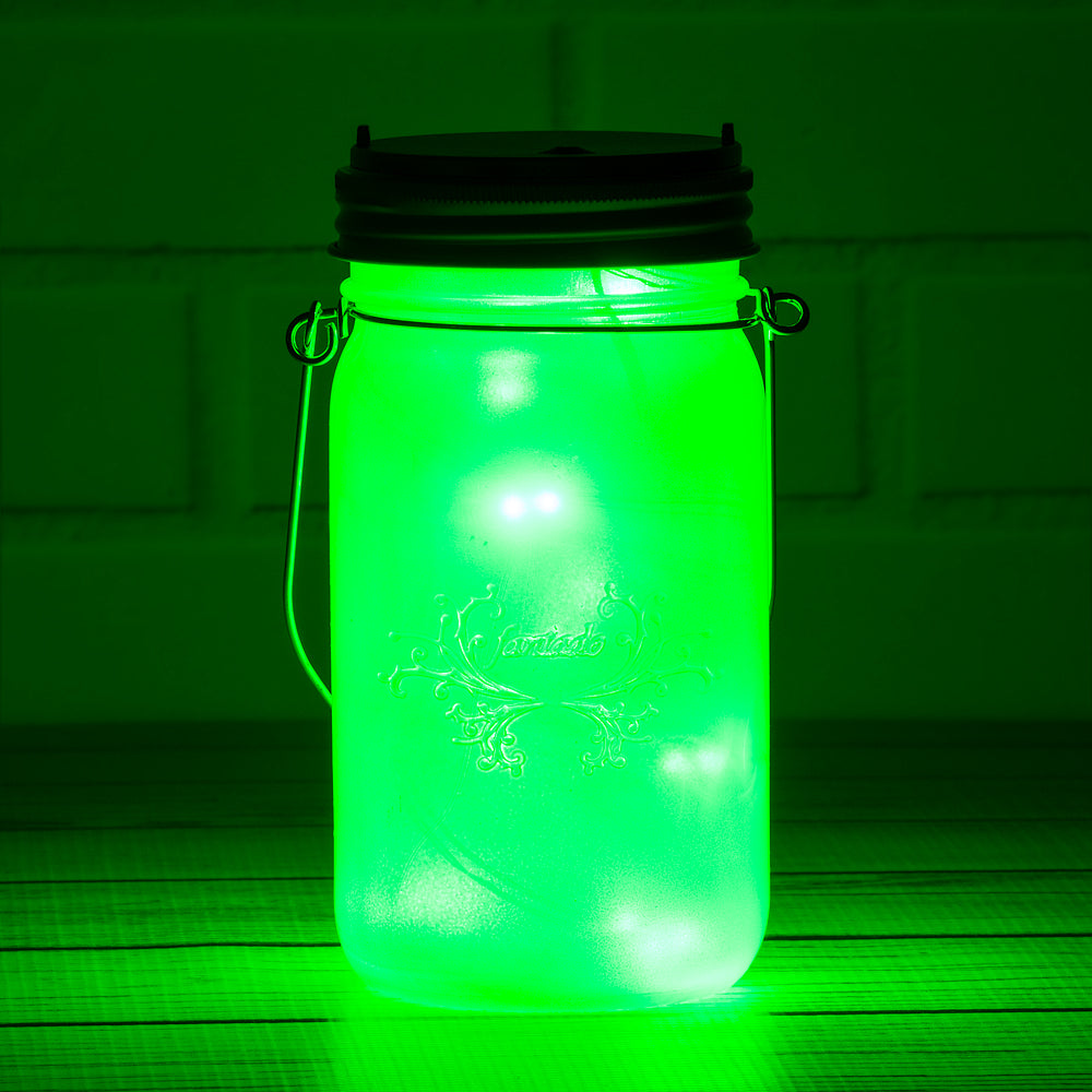 MoonBright™ LED Mason Jar Light, Battery Powered for Wide Mouth - Green (Lid Light Only) - PaperLanternStore.com - Paper Lanterns, Decor, Party Lights &amp; More