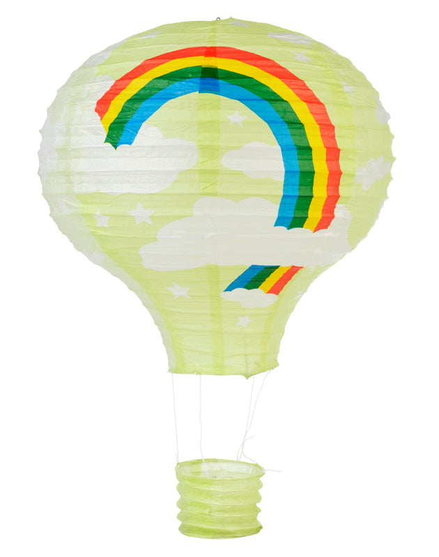 Light Lime Rainbow Hot Air Balloon Paper Lantern - PaperLanternStore.com - Paper Lanterns, Decor, Party Lights &amp; More