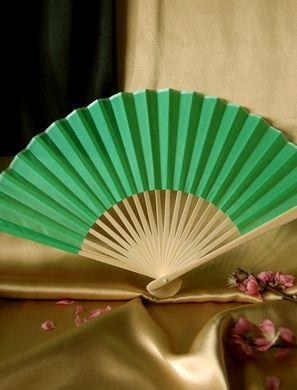 9&quot; Light Lime Green Silk Hand Fans for Weddings (10 PACK)