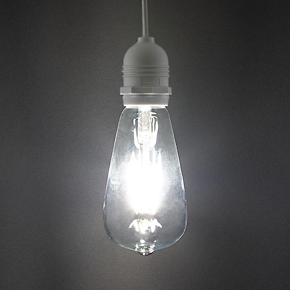 25FT Single Socket White Weatherproof Outdoor Pendant Light Lamp Cord