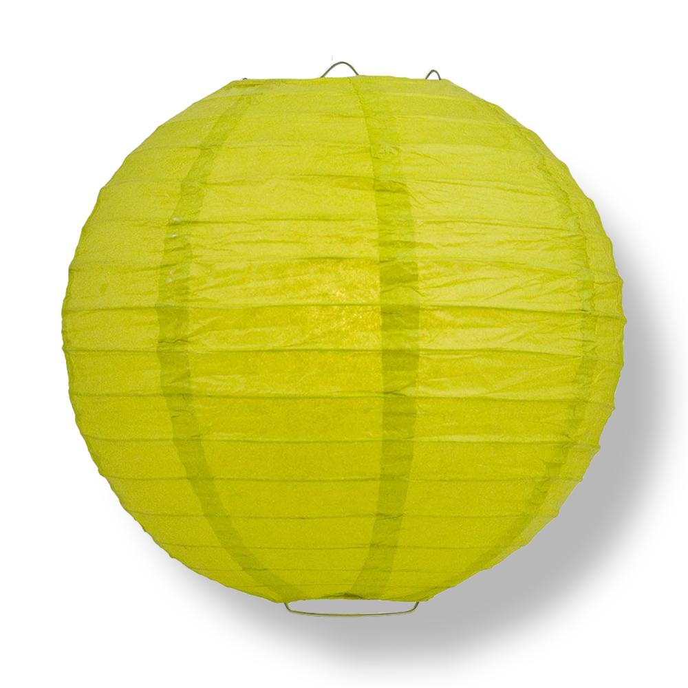 36&quot; Chartreuse Jumbo Round Paper Lantern, Even Ribbing, Chinese Hanging Wedding &amp; Party Decoration - PaperLanternStore.com - Paper Lanterns, Decor, Party Lights &amp; More