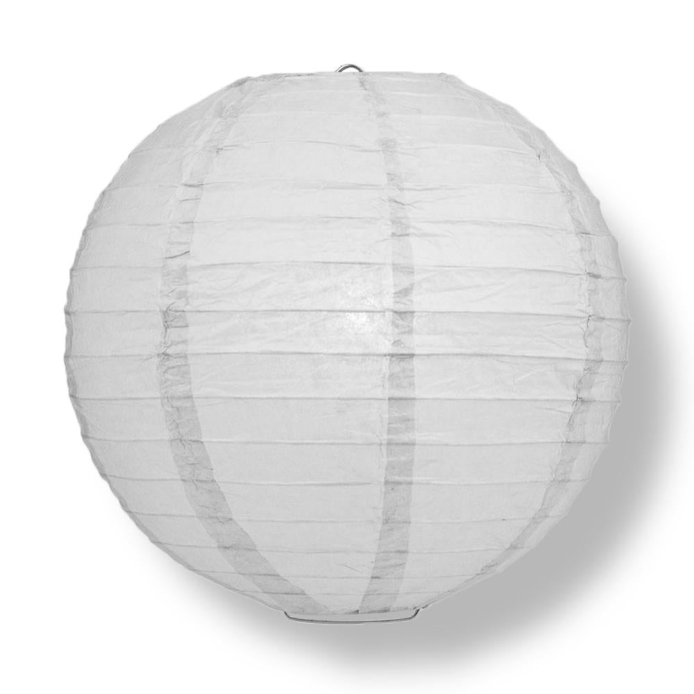 Dove Gray Round Paper Lantern, Even Ribbing, Chinese Hanging Wedding &amp; Party Decoration