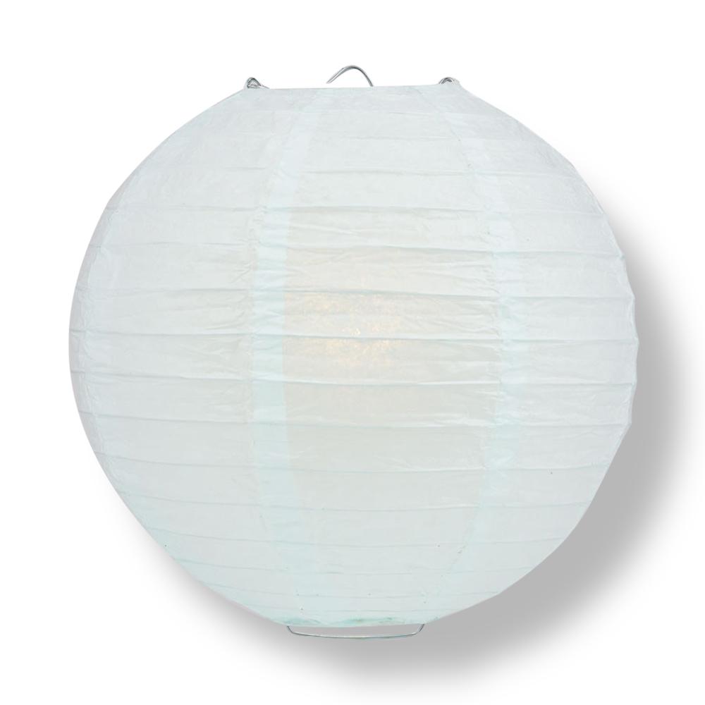 16" Arctic Spa Blue Round Paper Lantern, Even Ribbing, Chinese Hanging Wedding & Party Decoration - PaperLanternStore.com - Paper Lanterns, Decor, Party Lights & More